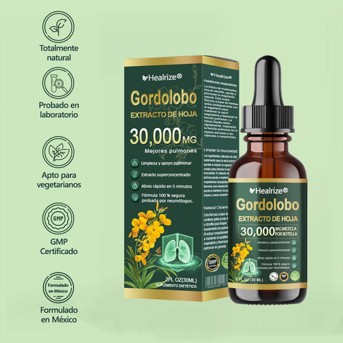 Oficial | Healrize® Limpieza pulmonar orgánica  Gordolobo  Extracto de hoja  Gotas 🎀 Fórmula clínicamente probada y altamente concentrada que alivia la tos, la flema, el asma y la EPOC: respire mejor y más rápido.💎