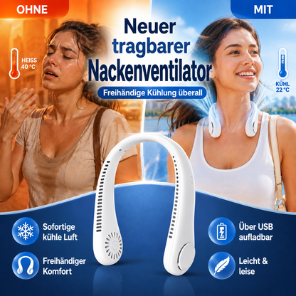 Sommer-Sale🔥⚡ Billhol® Nur heute 49% RABATT – ❄️ Immer einen kühlen Kopf bewahren – Der neue tragbare Nackenventilator | Freie Hände • Ultraleicht • USB wiederaufladbar 🐟