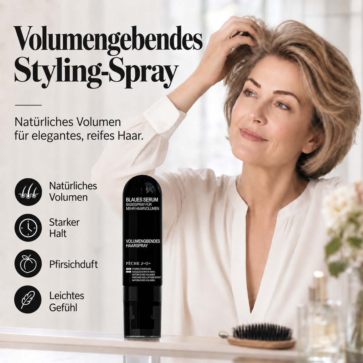 90 ml GarageLine® Volumen-Styling-Spray, langanhaltender Sprühnebel mit süßem Pfirsichduft✨