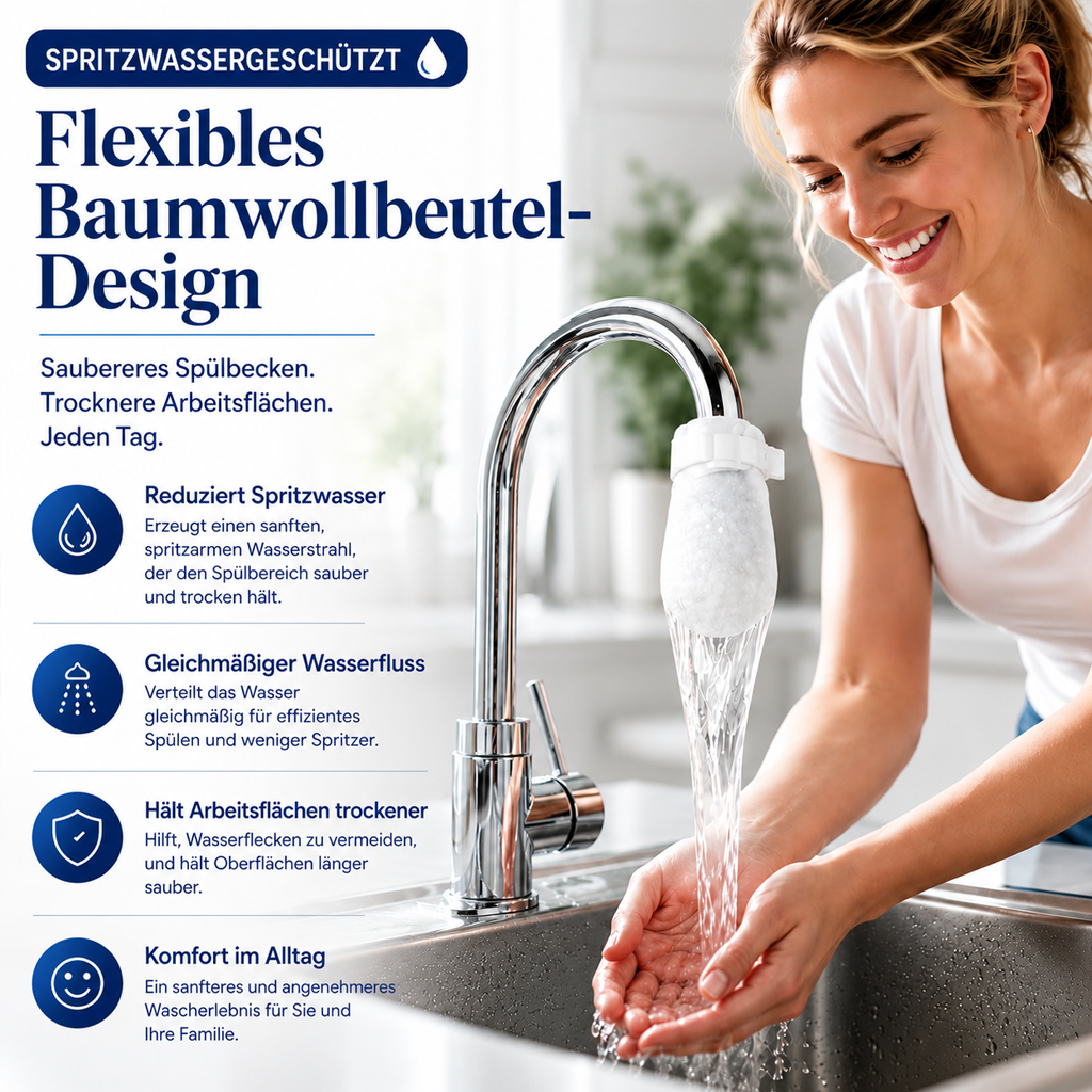 Sommer-Sale🔥🐟 LETZTER TAG: 50% RABATT ENDET HEUTE NACHT! | BVJ® 100er-Pack Universelle, spritzwassergeschützte Filterwatte-Beutel für Wasserhähne