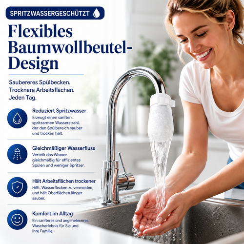 Sommer-Sale🔥🐟 LETZTER TAG: 50% RABATT ENDET HEUTE NACHT! | BVJ® 100er-Pack Universelle, spritzwassergeschützte Filterwatte-Beutel für Wasserhähne