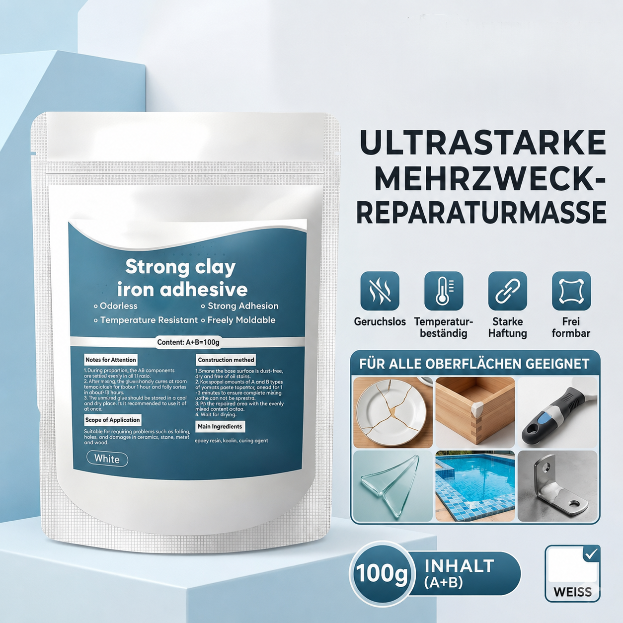 𝐁𝐢𝐥𝐥𝐡𝐨𝐥®🔥JETZT 59% RABATT SICHERN🔥 Wasserdichter hitzebeständiger Epoxidkitt-Reparaturset
