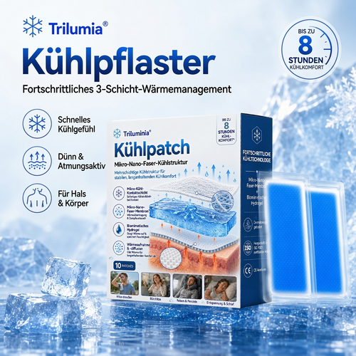 Sommer-Sale🔥🐟Letzter Tag 50% RABATT丨Trilumia® Kühlpad – Fortschrittliches 8H-Kühlpflaster für Nacken & Körper❄️