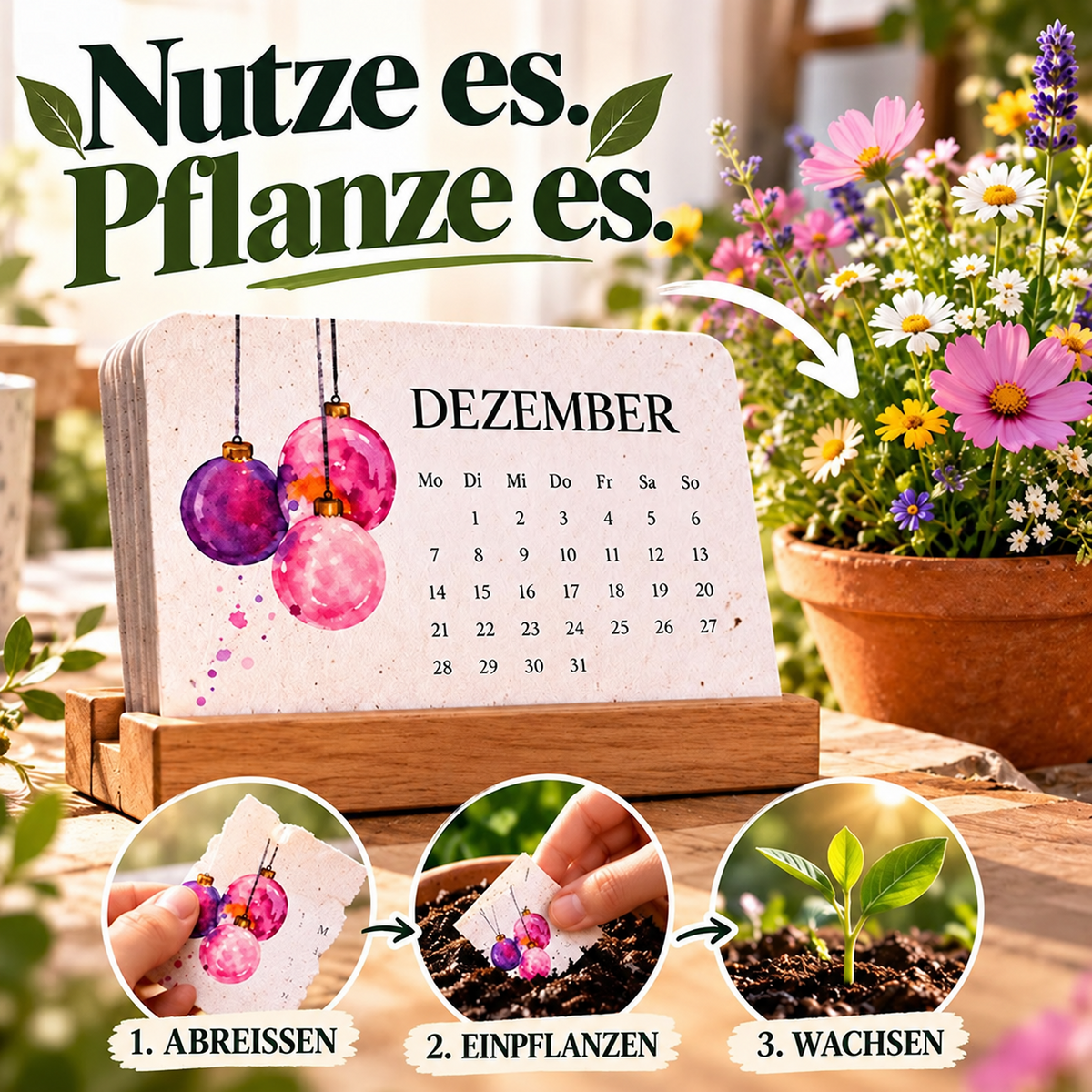 Toaimer®🌱 2027 Pflanzbarer Kalender – Nutzen. Einpflanzen. Wachsen sehen.🌱 ☀