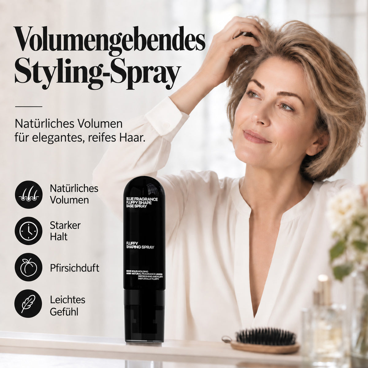 GarageLine®Peach-Scented Volumizing & Setting Spray – Lightweight, Bouncy Hair & Long-Lasting Hold