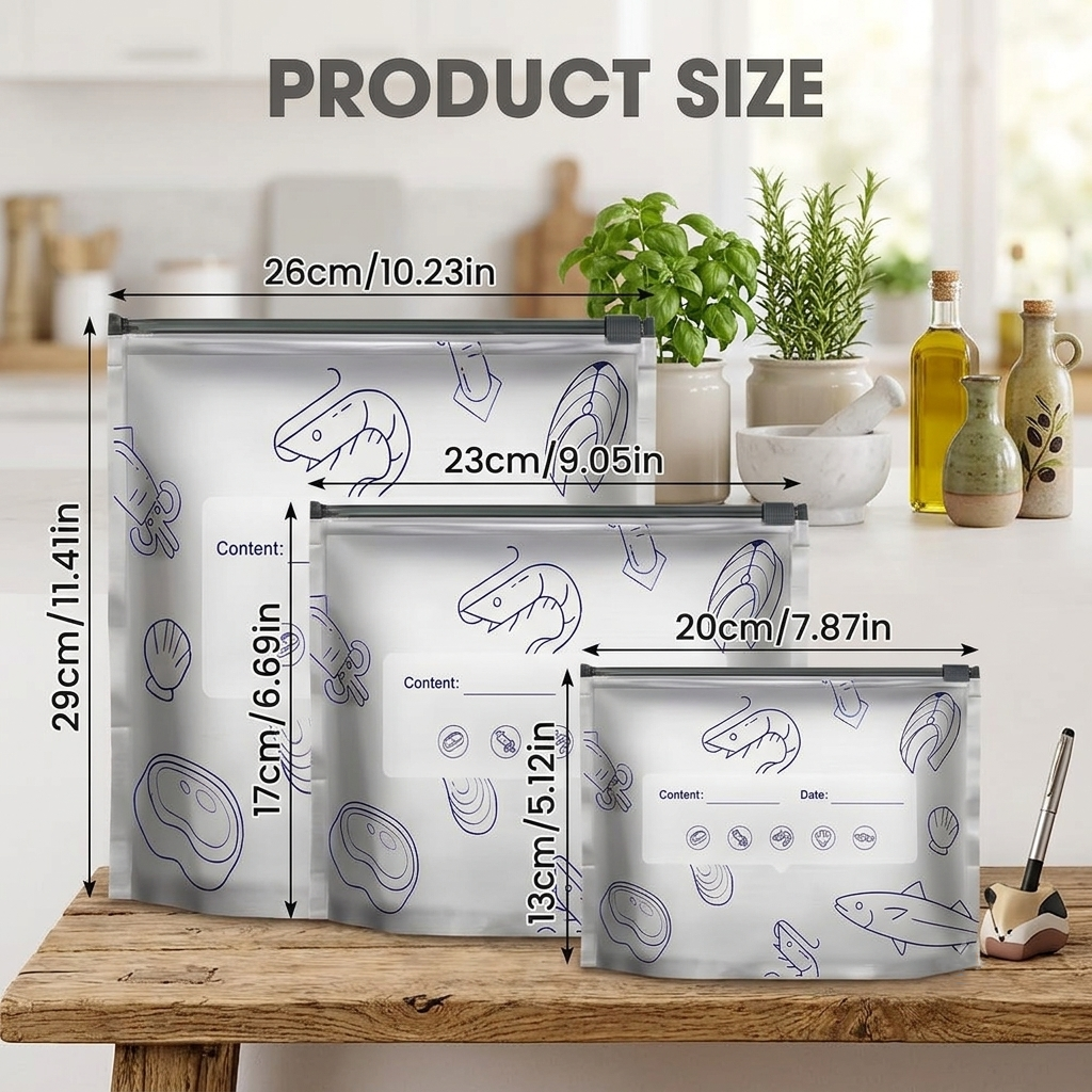 🔥SVOZK®  50% OFF Today! 30PCS Reusable Foil Food Storage Bags – Keep Food Fresh, Sealed & Organized