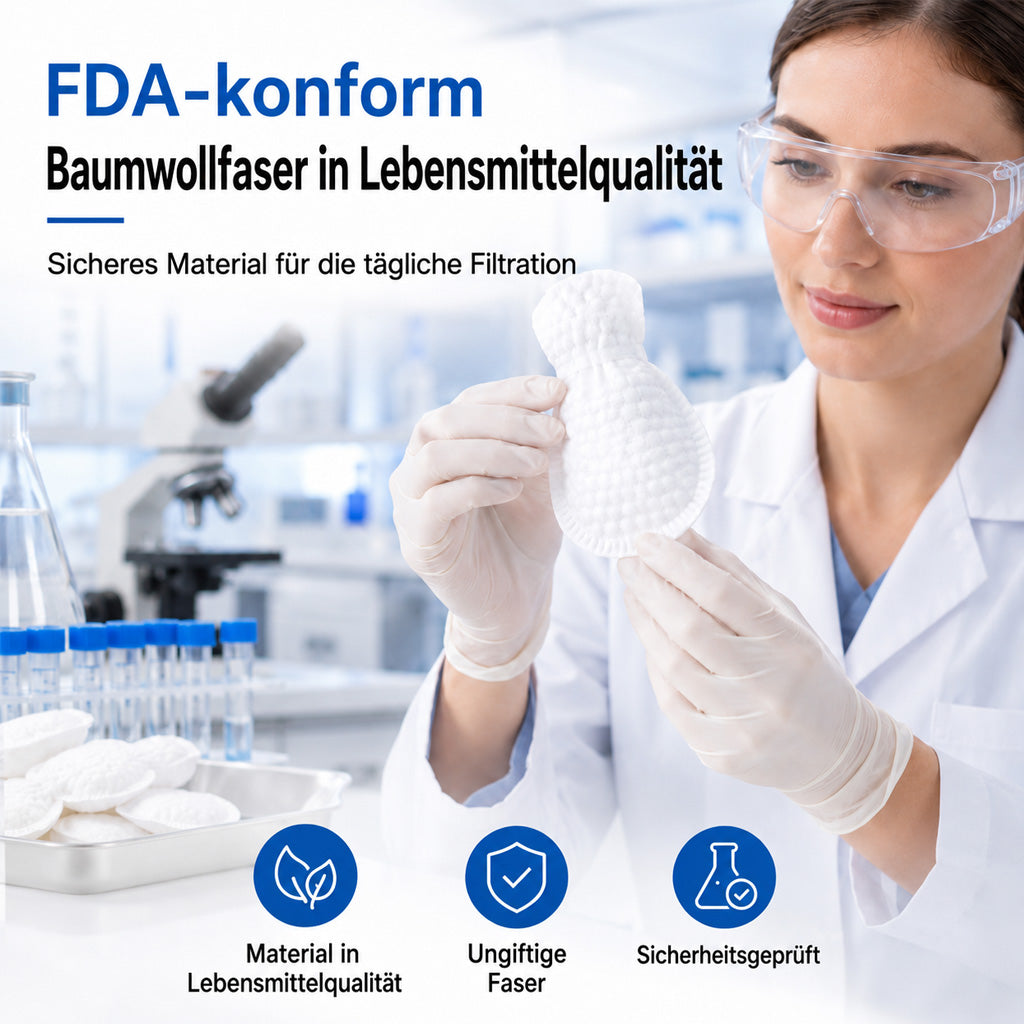 Sommer-Sale🔥🐟 LETZTER TAG: 50% RABATT ENDET HEUTE NACHT! | BVJ® 100er-Pack Universelle, spritzwassergeschützte Filterwatte-Beutel für Wasserhähne