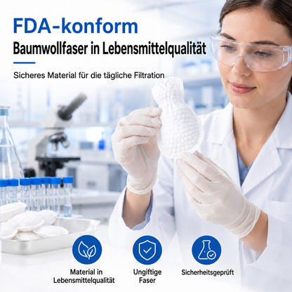 Sommer-Sale🔥🐟 LETZTER TAG: 50% RABATT ENDET HEUTE NACHT! | BVJ® 100er-Pack Universelle, spritzwassergeschützte Filterwatte-Beutel für Wasserhähne