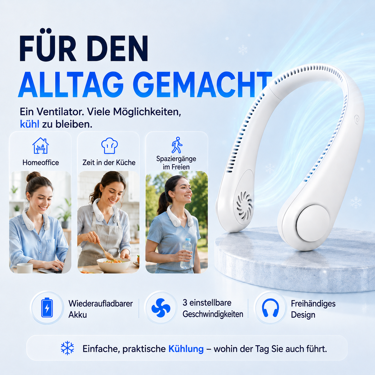 Sommer-Sale🔥⚡ Billhol® Nur heute 49% RABATT – ❄️ Immer einen kühlen Kopf bewahren – Der neue tragbare Nackenventilator | Freie Hände • Ultraleicht • USB wiederaufladbar 🐟