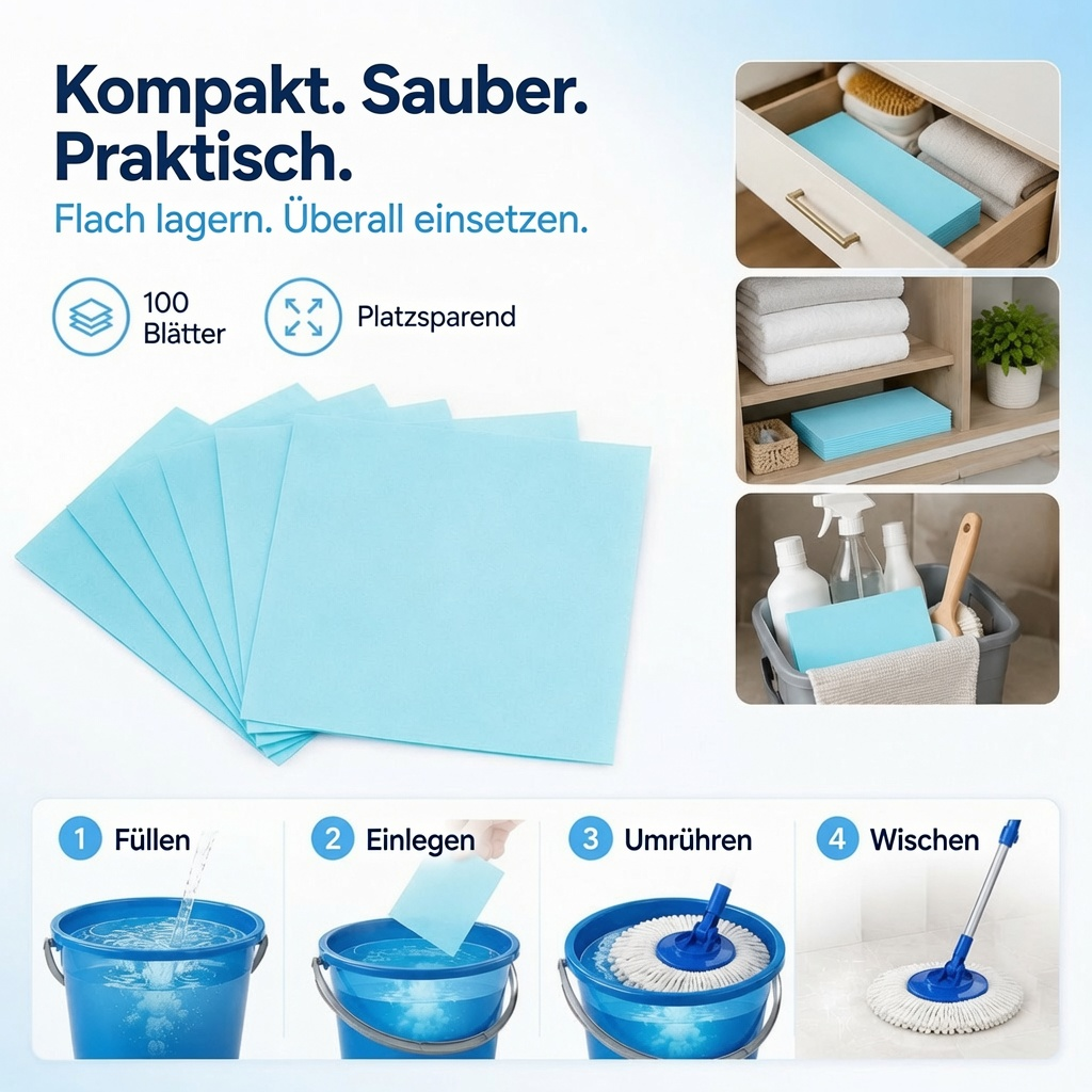 IEY® Multi-Effekt-Bodenreinigungstücher (100 Stück)