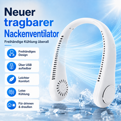 Sommer-Sale🔥⚡ Billhol® Nur heute 49% RABATT – ❄️ Immer einen kühlen Kopf bewahren – Der neue tragbare Nackenventilator | Freie Hände • Ultraleicht • USB wiederaufladbar 🐟