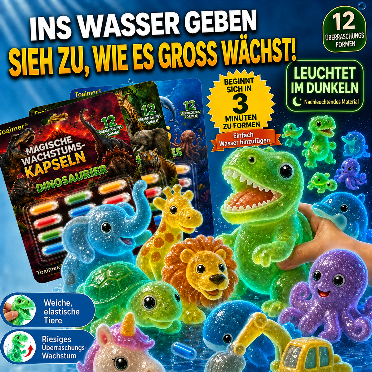🐟Heute 50% sparen丨Toaimer® Magic Growing Animal Capsules – Sehen Sie, wie verborgene Tiere im Wasser zum Leben erwachen 💧