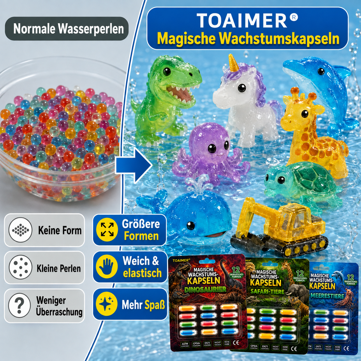 🐟Heute 50% sparen丨Toaimer® Magic Growing Animal Capsules – Sehen Sie, wie verborgene Tiere im Wasser zum Leben erwachen 💧
