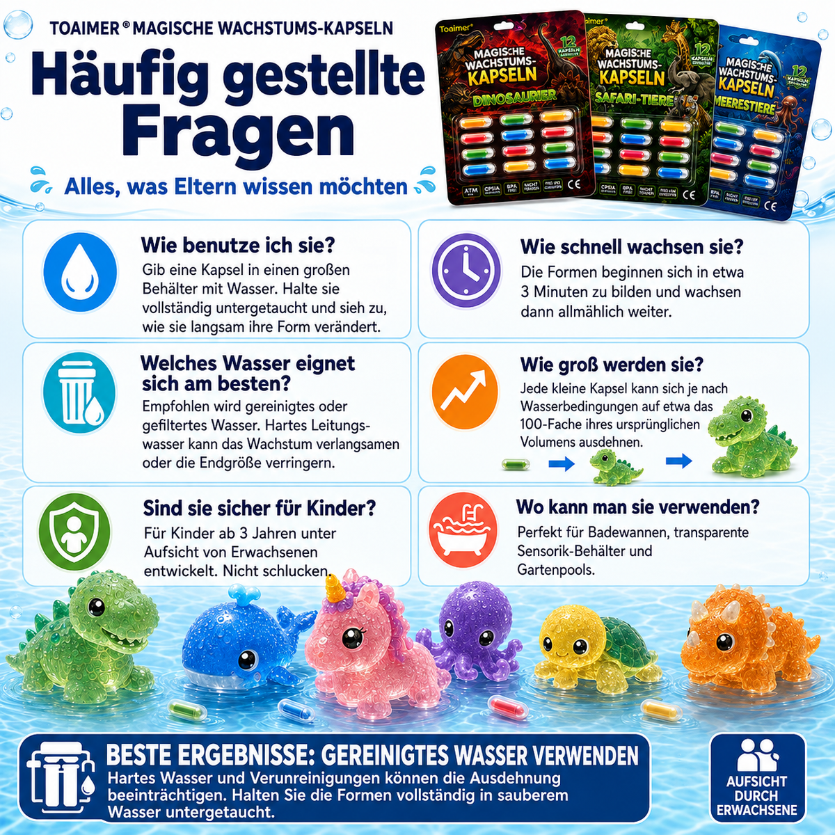 🐟Heute 50% sparen丨Toaimer® Magic Growing Animal Capsules – Sehen Sie, wie verborgene Tiere im Wasser zum Leben erwachen 💧