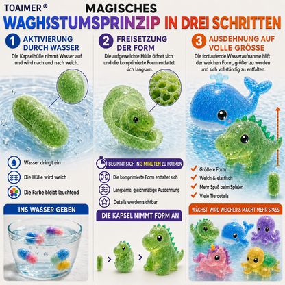🐟Heute 50% sparen丨Toaimer® Magic Growing Animal Capsules – Sehen Sie, wie verborgene Tiere im Wasser zum Leben erwachen 💧