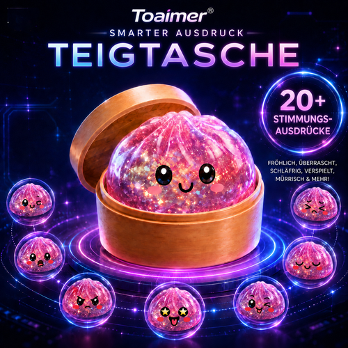 Sommer-Sale🔥🐟🚨 LETZTER TAG: 50% RABATT SICHERN! | Toaimer® Magisches Jiaozi-Schiel-Gesicht Anti-Stress-Squishy 🥟