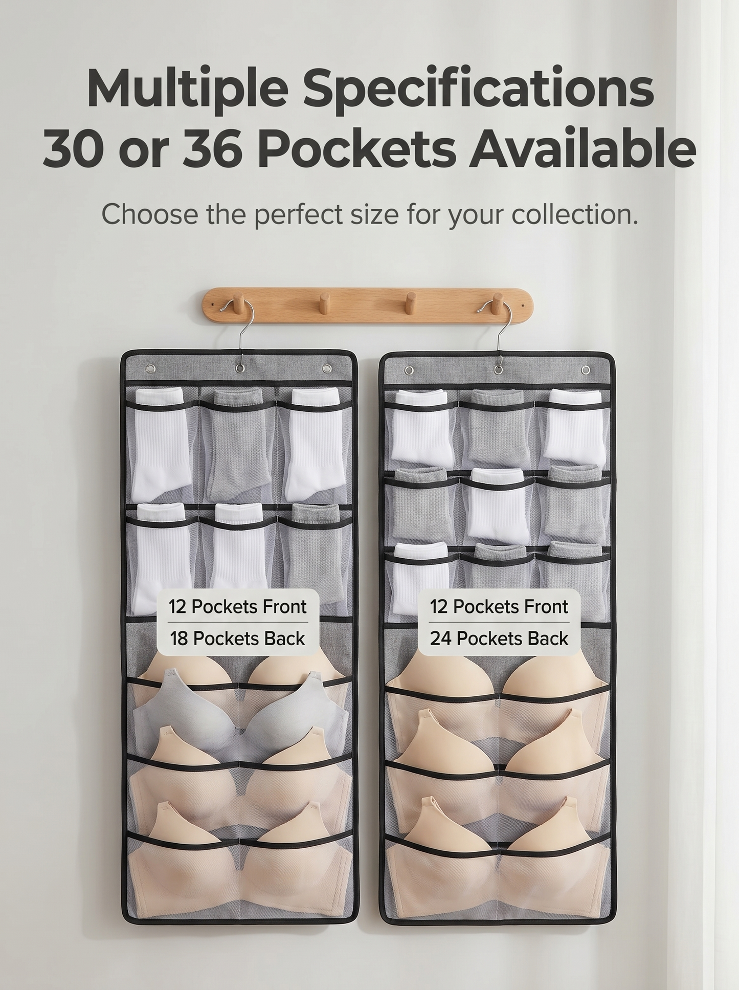 🔥SVOZK® Hot Sale🔥 Double-Sided Hanging Storage Bag | 36 Grids Dustproof Lingerie Organizer