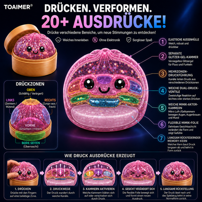 Sommer-Sale🔥🐟🚨 LETZTER TAG: 50% RABATT SICHERN! | Toaimer® Magisches Jiaozi-Schiel-Gesicht Anti-Stress-Squishy 🥟