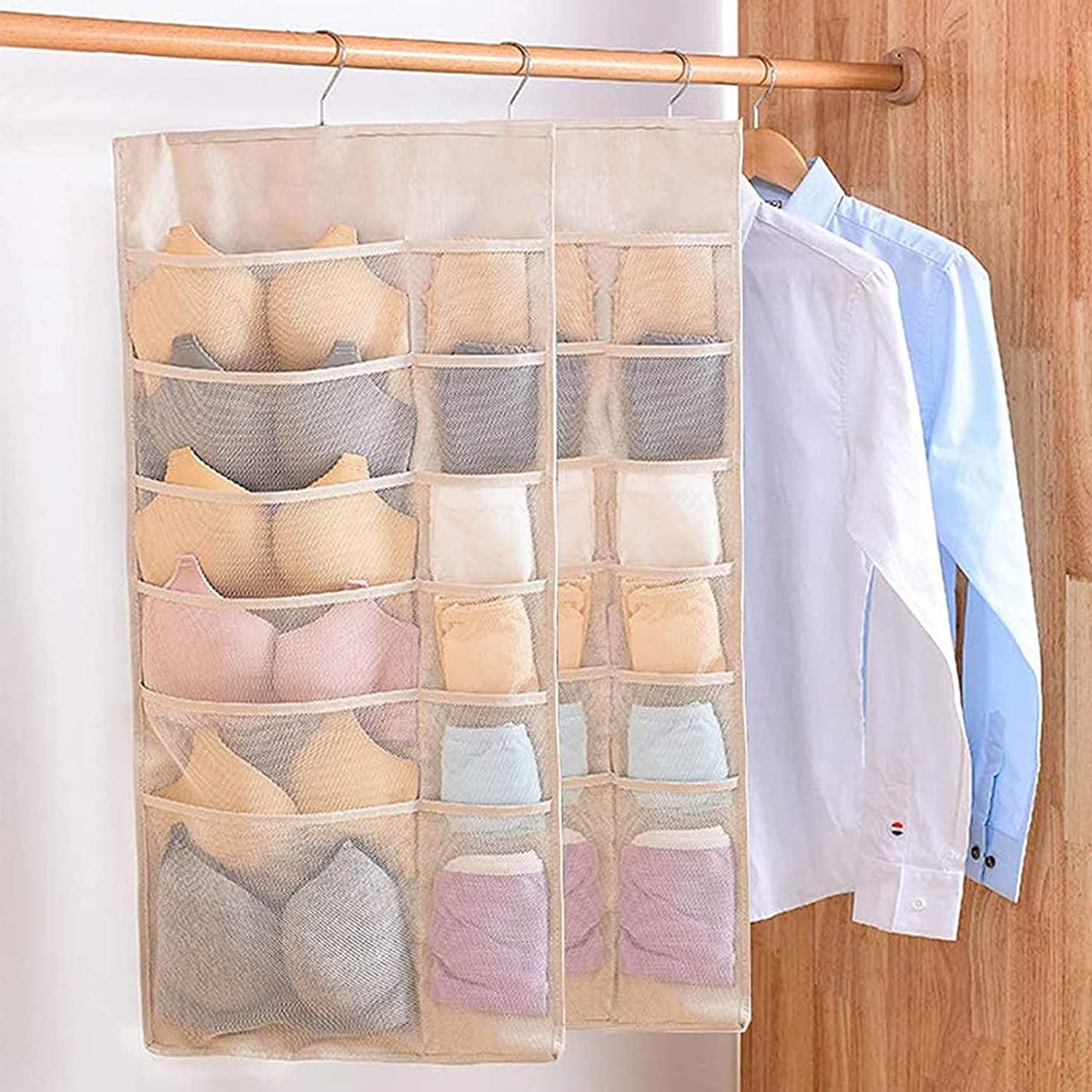 🔥SVOZK® Hot Sale🔥 Double-Sided Hanging Storage Bag | 36 Grids Dustproof Lingerie Organizer