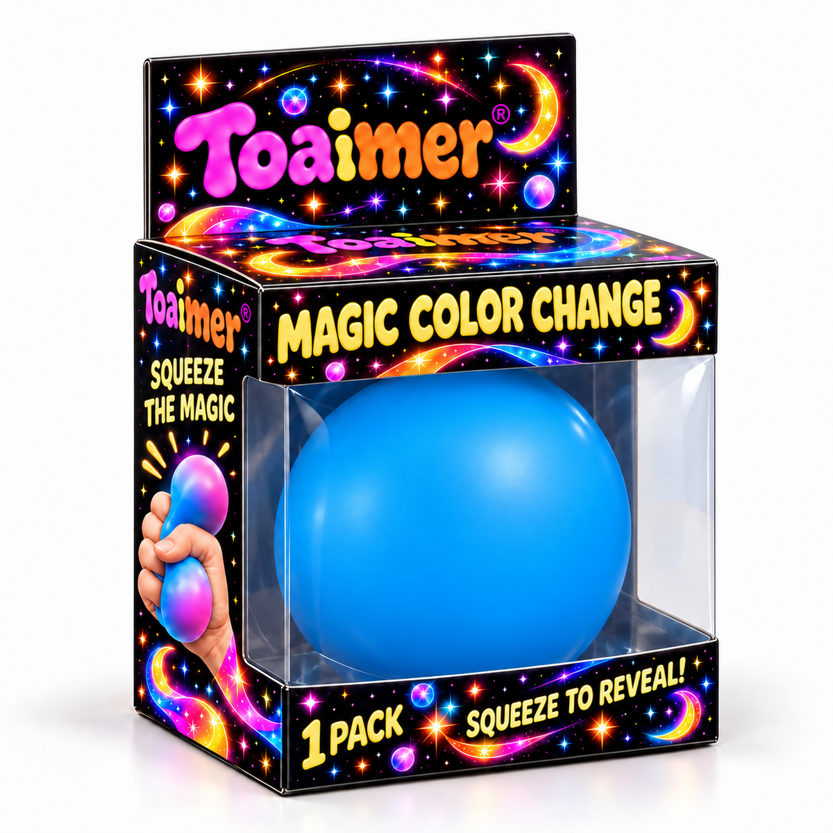 Toaimer Verpackung in Blau mit glatter Balloberfläche